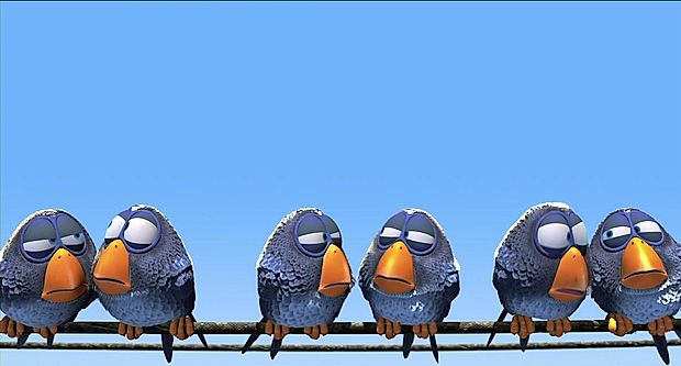 V animiranem filmu For the birds so zvoke ptic posneli z
otroškimi plastičnimi igračami.