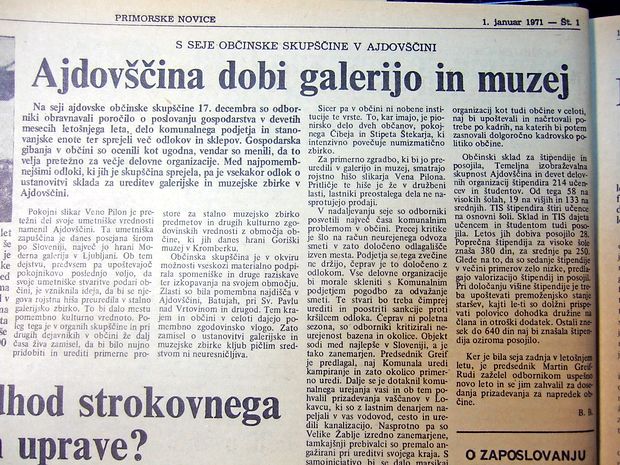 Ajdovski občinski svet je sklenil rojstno hišo slikarja Vena
Pilona preurediti v stalno galerijsko in muzejsko zbirko.