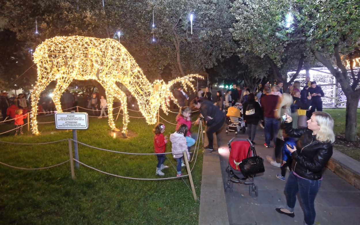 V Hlavatyjevem parku ob tržnici bodo tudi letos na ogled  gigantske  
svetleče živali. Foto: Tomaž Primožič/FPA