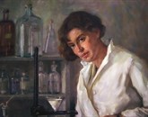 Henrika Šantel: Kemičarka, 1932, olje na platno, Goriški muzej (detajl)
 Foto: Klavdija Figelj