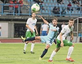 Obračun med drugoligašem Aluminijem in Gorico je v 57. minuti odločil Daniele Bazoffia ter tako svoji ekipi priigral pomembno prednost pred povratnim srečanjem v Novi Gorici Foto: Bostjan Bensa