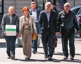 Ivo Vajgl (četrti z leve) bo tokrat vodil Desusovo listo na evropskih volitvah Foto: STA