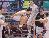 Mladi igralci Partizana so se zelo veselili naslova prvaka ABA lige Foto: Aba