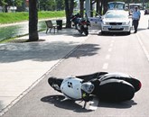 Aprila je Koprčan skušal policistom zbežati, vendar je s skuterjem padel in končal v lisicah  Foto: Zdravko Primožič/Fpa