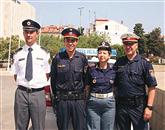 Četverica tujih policistov v hrvaški Istri (z leve): Boštjan Pantner (Slovenija), Djura Liber (Avstrija), Patrizia Spadini (Italija) in Marc Frank (Avstrija) 