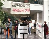 Protest študentov na Fakulteti za družbene vede Foto: Daniel Novakovic