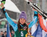 Tina Maze je včeraj osvojila še tretjo medaljo na svetovnem prvenstvu v Schladmingu Foto: STA