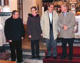 Zaslužni za izdajo knjige (z leve): Alojz Milharčič, Mirjam Sterle, Janko Toplikar in Jože Kurinčič Foto: Primož Govekar