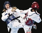 Slovenska taekwondojistka Franka Anić med dvobojem z Američanko Paige McPherson Foto: Stanko Gruden