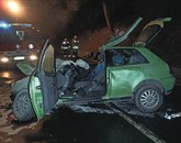 V prometni nesreči se je huje poškodoval 23-letni voznik audija A3 Foto: Gasilska Brigada Koper