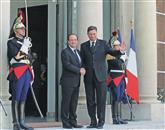 Osrednji dogodek obiska je bilo srečanje s  predsednikom Francoisom Hollandom Foto: STA