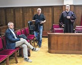  S Tomažem Jeločnikom je moral včeraj na sodišče tudi zastopnik Ladjedelnice Izola Marjan Jovanović (desno) Foto: Tomaž Primožič/Fpa