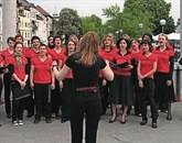 Članice ženskega pevskega zbora Kombinat  pripravljajo drugo izdajo festivala samoorganiziranih zborov Vsi v en glas! Foto: Andraž Gombač