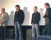 Jedro ustvarjalcev filma (z leve): Rafko Terpin, Dušan Moravec, Matjaž Mrak in Aldo Kumar  Foto: Saša Dragoš