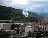 Požar v zapuščenem hotelu Bellevue v ljubljanskem Tivoliju Foto: STA